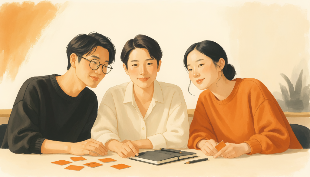 ภาพประกอบแนวคิดคนในทีมร่วมแก้โจทย์บนโต๊ะทำงาน ไม่ใช่ภาพโครงการลูกค้าจริง